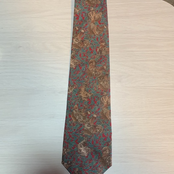 Menโs Vintage 90s 1998 Chicken Tie Wearable Art Farmer Chicken Dad Cotton Tie - Picture 16 of 17